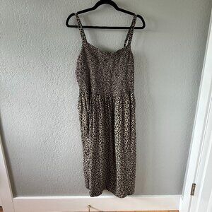 Old Navy, Cheetah Midi Smock Dress, XL